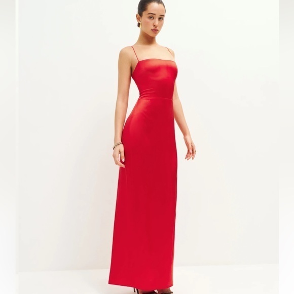 Reformation Frankie Silk Dress in Tango *NWT* - Picture 1 of 6